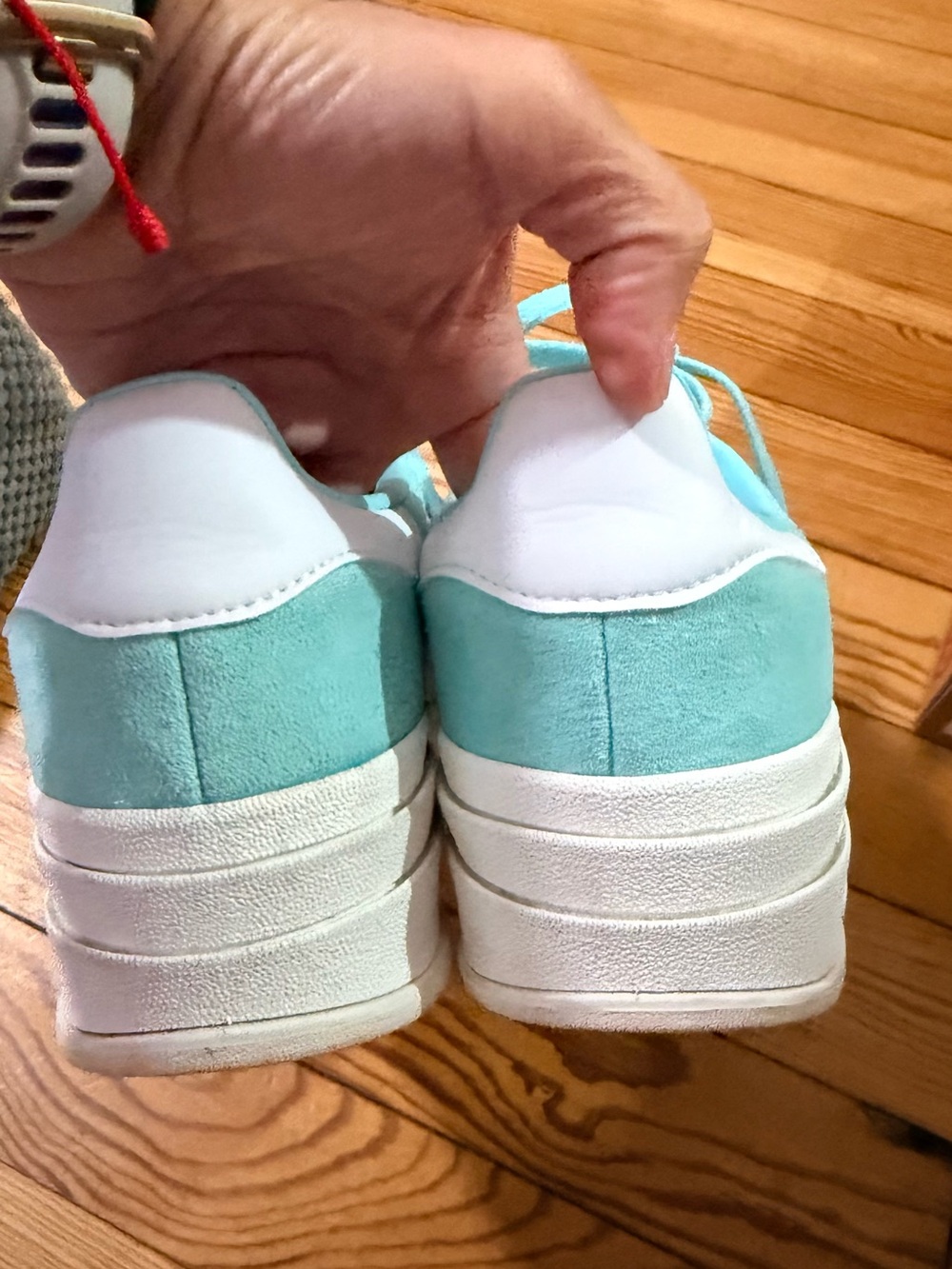 adidas Women's Dazzle Sneaker in Aqua and Pink - Picture 3 of 5
